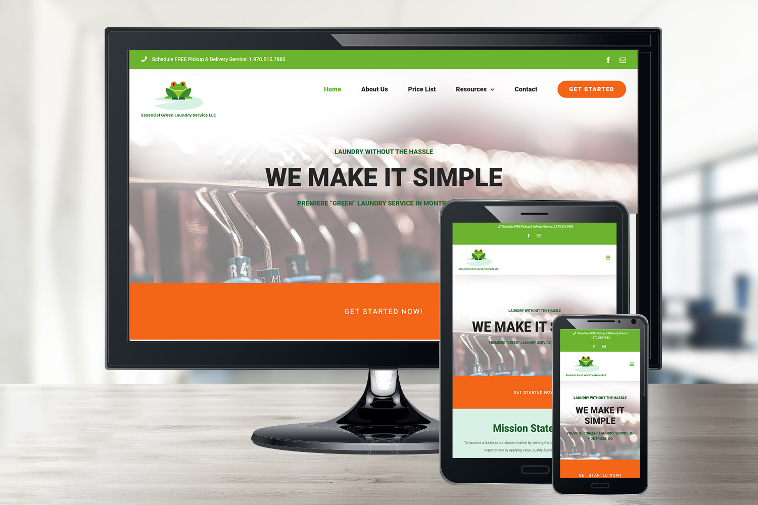 Essential Green Laundry Service's Small Business Website Design in Montrose, CO