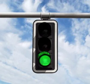 A traffic light on green, matches the saying, "Green means go!" in SEO optimization.