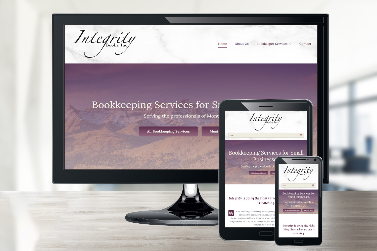 Integrity Books' Small Business Website in Montrose, CO