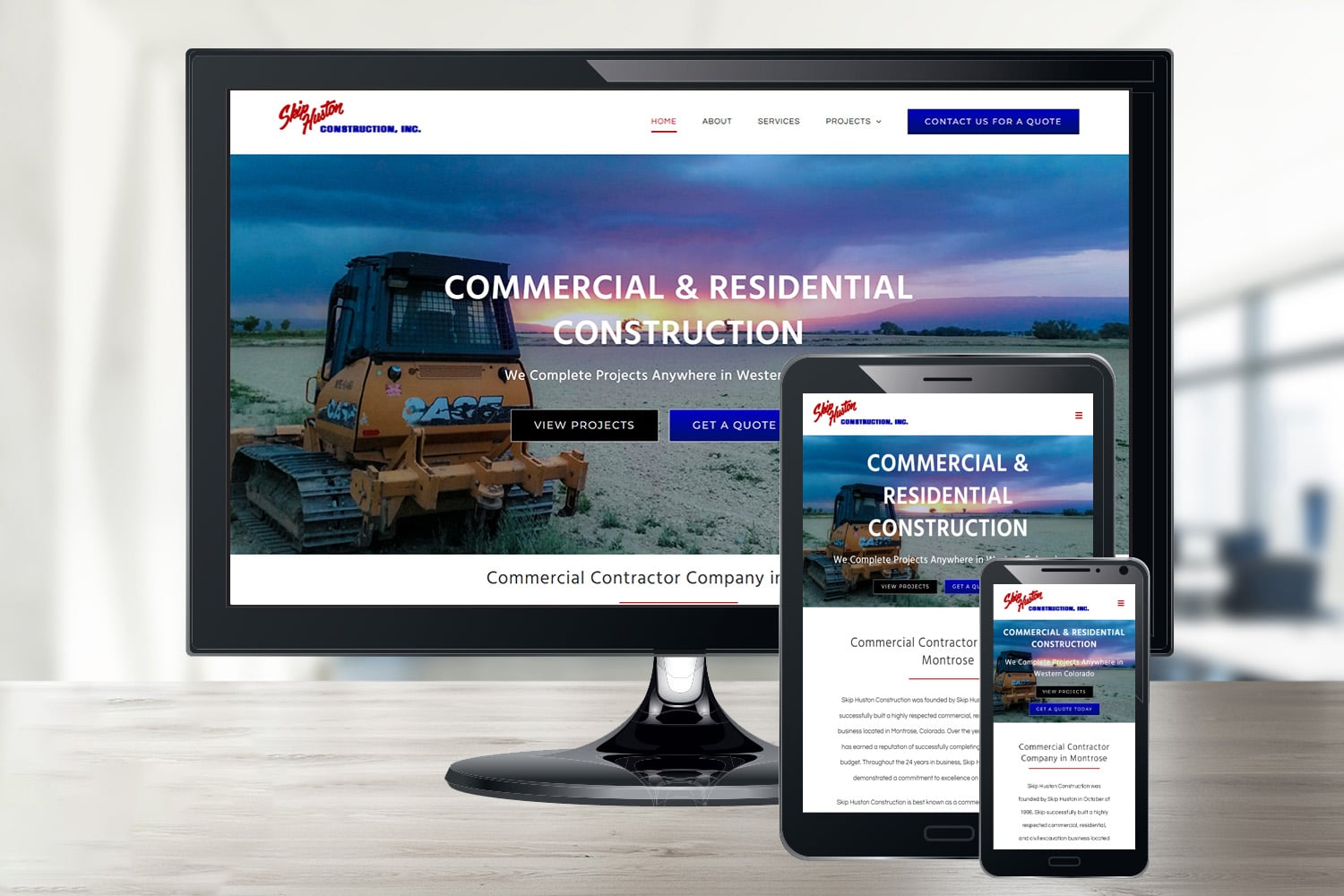 Screenshot of Skip Huston's responsive website