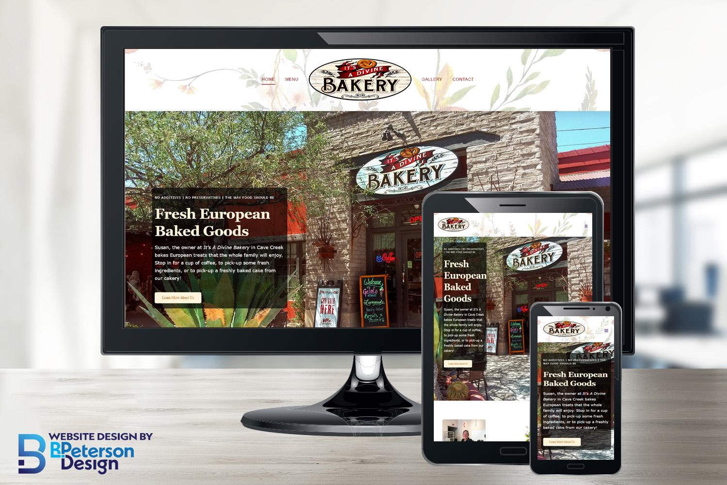 It's a Divine Bakery website screenshot