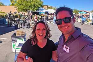 Janae and Ben volunteering at an event in Cave Creek.