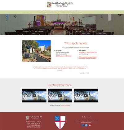 Worship Page after the redesign