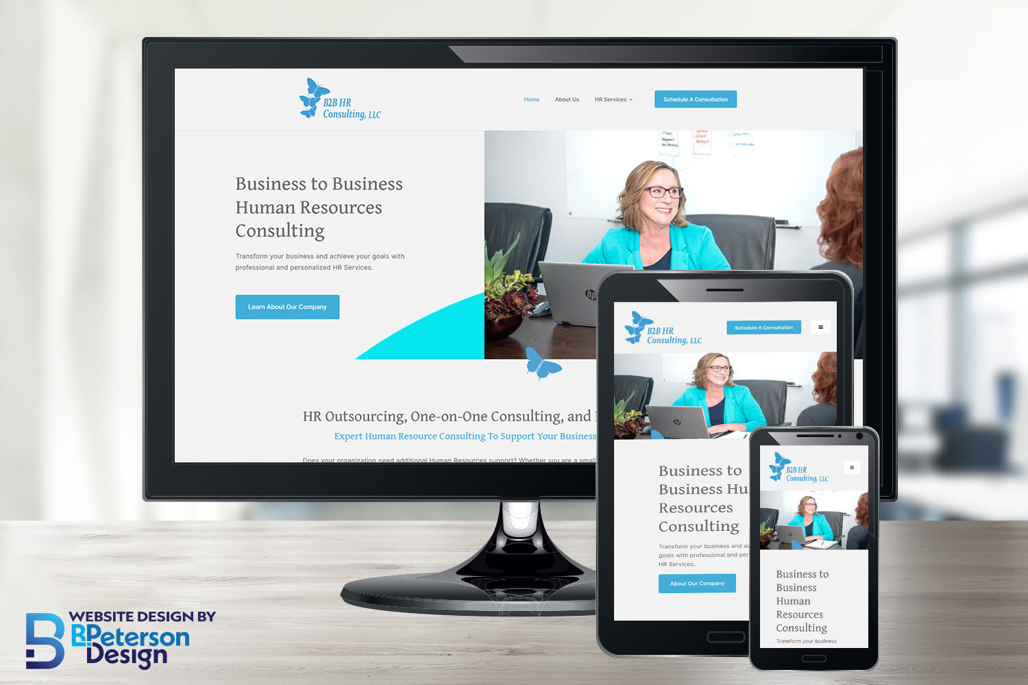 B2B HR Consulting's website displayed on responsive platforms