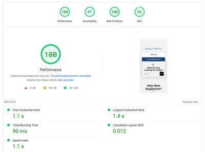 NEW BDE Site PageSpeedInsights