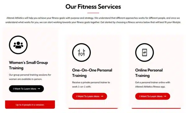 Fitness Services container