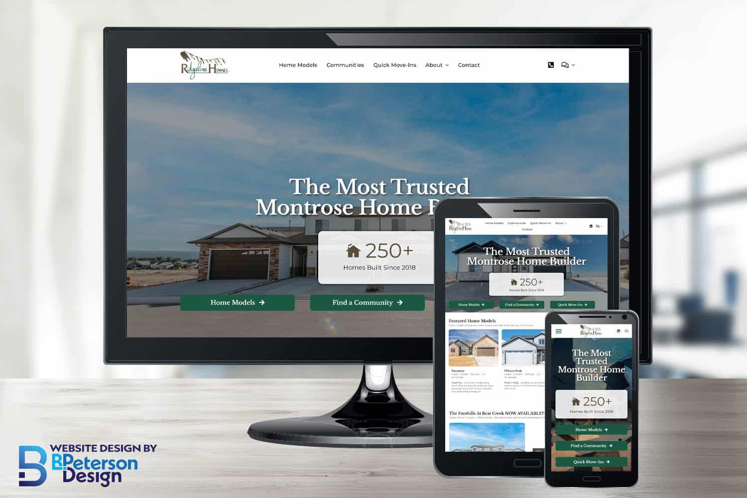 Ridgeline-Homes-builder-website-design Ridgeline Homes Website shown it's responsive design on multiple devices